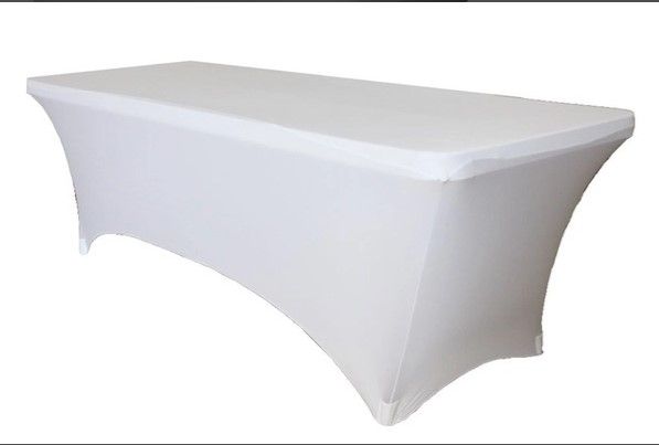 Hire 1.8m White Table Cloth – Lycra/Spandex